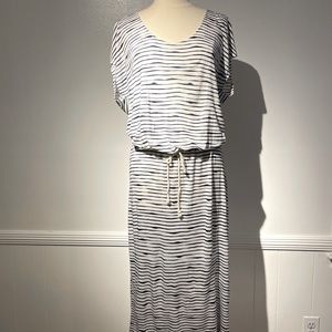 Joie High Low Striped Dress with Rope Belt